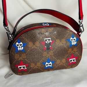 Karl Lagerfeld Crossbody purse - Karl with Choupette Stars Brown Monogram